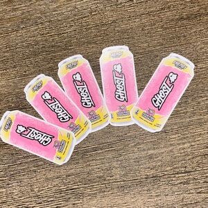 GHOST ENERGY DRINK SOUR PINK LEMONADE DECAL STICKERS LOT OF 5